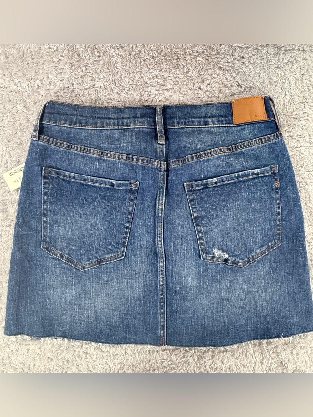 NWT Aeropostale High Rise Mini Skirt Distressed Denim Raw Hem Blue Size 8 - Picture 2 of 12